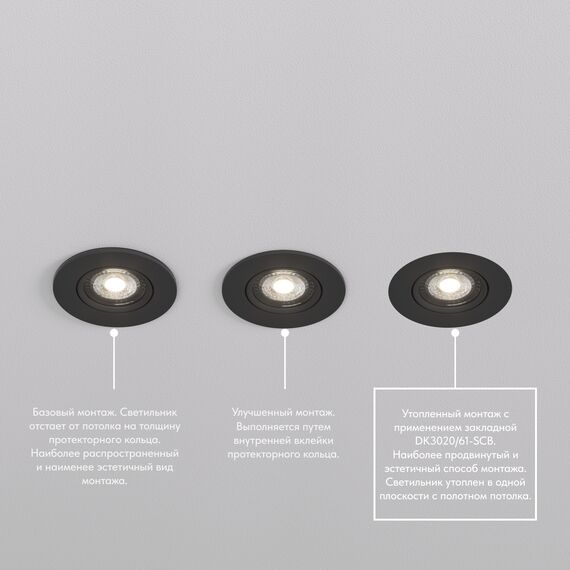 Denkirs DK3020-BK Встраиваемый светильник, IP 20, 10 Вт, GU5.3, LED, черный, пластик, изображение 5
