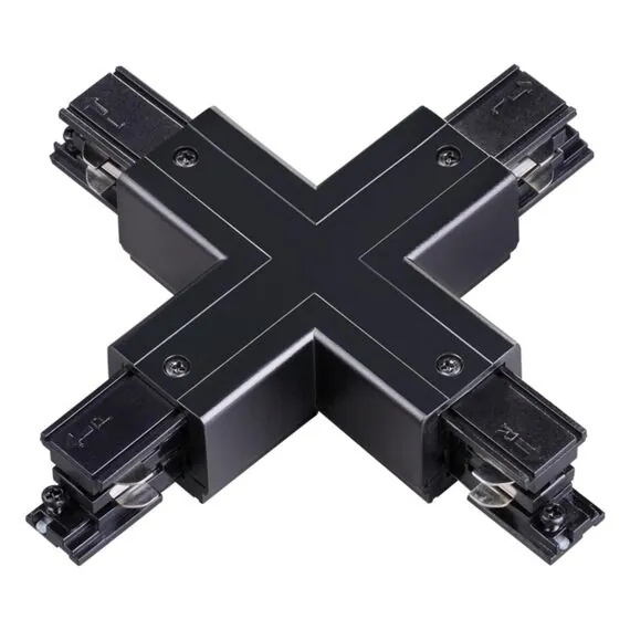 NOVOTECH 135053 PORT NT19 137 черный Соединитель "Х" с токопроводом для трехфазного шинопровода IP20 220V