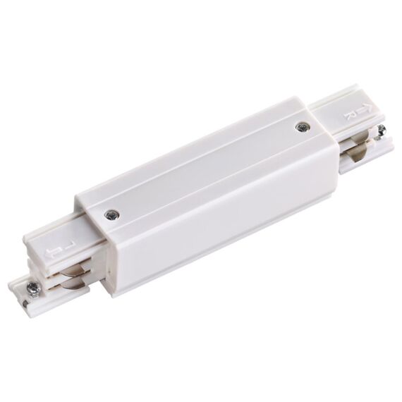 NOVOTECH 135050 PORT NT19 137 белый Соединитель с токопроводом прямой внешний для трехфазн. шинопровода IP20