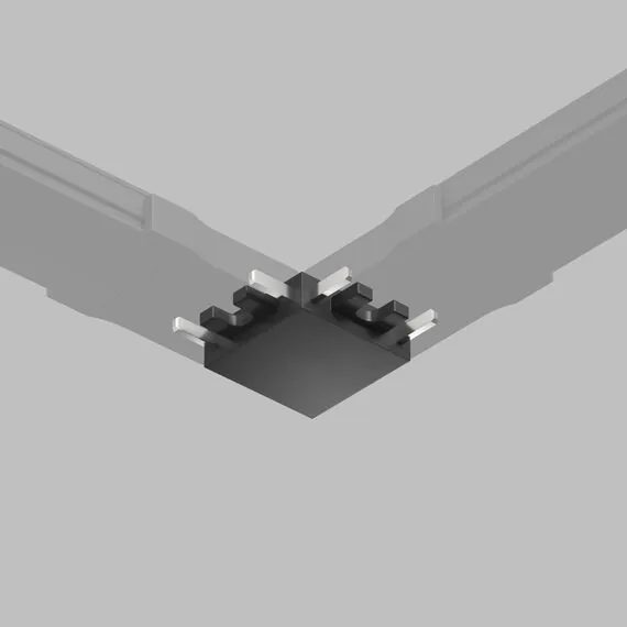 Denkirs TR5211-BK Угловой соединитель 90° потолок-потолок, для трека Air, серия Base, черный, пластик, изображение 2