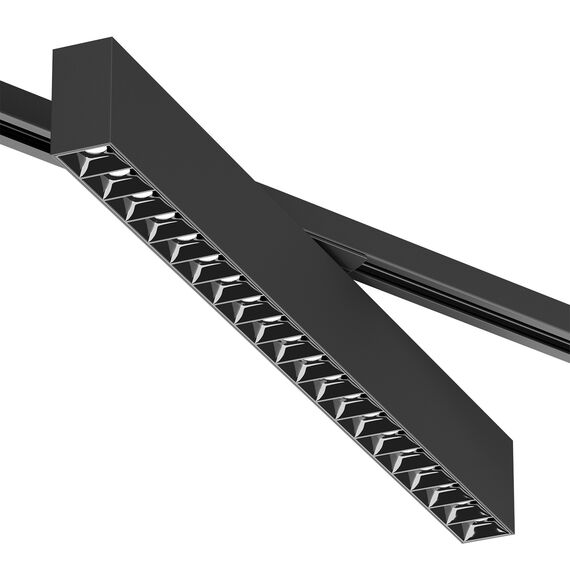 Denkirs DK6644-BK Поворотный однофазный трековый светильник EDDER со светодиодом L538mm 220V 40W 30° 4000K IP20 черный алюминий