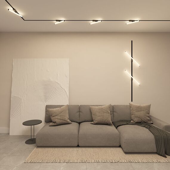 Denkirs DK6648-BK Поворотный однофазный трековый светильник STROM со светодиодом L600mm 220V 15W 150° 4000K IP20 черный алюминий/акрил, изображение 4