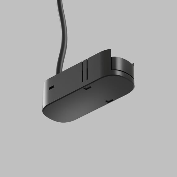 Denkirs TR5215-BK Подвод питания универсальный (середина/торец), серия Base, 48V DC, IP20, черный, пластик