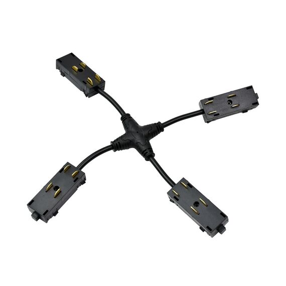 Denkirs TR2116-BK Гибкий Х-образный, электрический коннектор трека SMART, черный