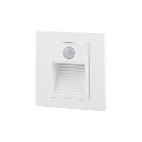 Denkirs DK1020-WH Светильник встраиваемый в стену c датчиком движения, IP 20, LED 3000, 1 Вт, белый, пластик