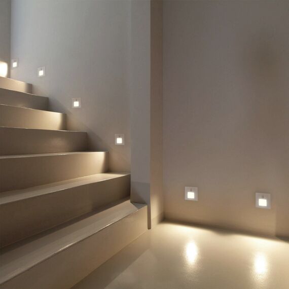 Denkirs DK1020-WH Светильник встраиваемый в стену c датчиком движения, IP 20, LED 3000, 1 Вт, белый, пластик, изображение 3