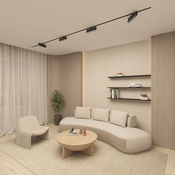 Denkirs DK6646-BK Поворотный однофазный трековый светильник EDDER со светодиодом L271mm 220V 20W 30° 4000K IP20 черный алюминий, изображение 4