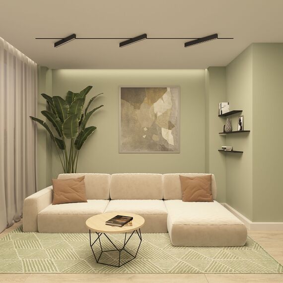 Denkirs DK6644-BK Поворотный однофазный трековый светильник EDDER со светодиодом L538mm 220V 40W 30° 4000K IP20 черный алюминий, изображение 4