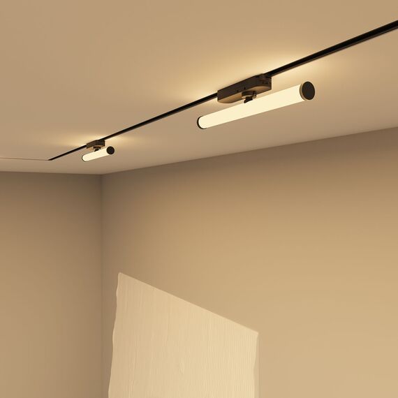 Denkirs DK6438-BK Поворотный однофазный трековый светильник STROM со светодиодом L300mm 220V 10W 150° 3000K IP20 черный алюминий/акрил, изображение 5