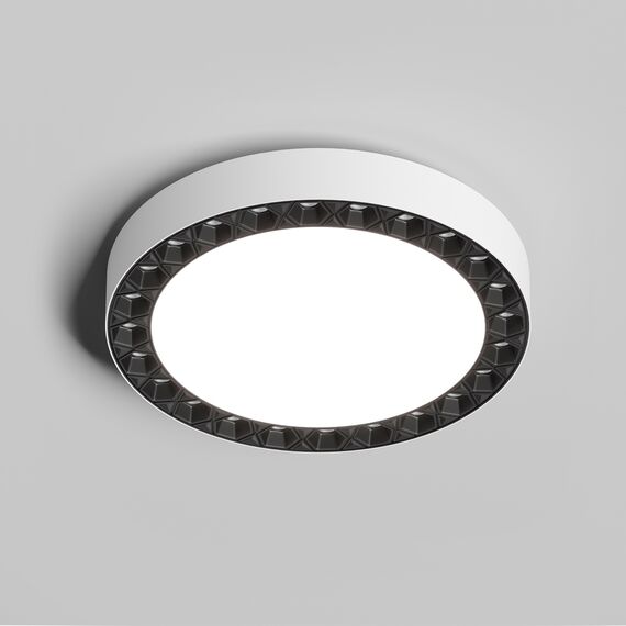 Denkirs DK2841-WB Накладной светильник DUAL 18+18 Вт, LED 4000K, IP 20, d212mm, белый/черный, алюминий/акрил, изображение 2