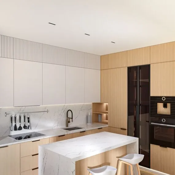 Denkirs DK2514-WB Встраиваемый светильник SPACE со светодиодом L126mm 220V 10W 38° 4000К IP20 белый/черный алюминий, изображение 8