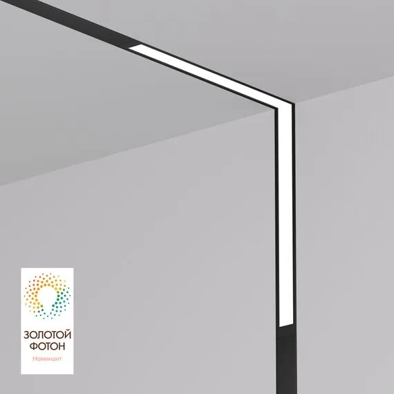 Denkirs DK8015-BK Угловой трековый светильник SMART LINEAR со светодиодом, L312*312, 220V, 18W, 3000-6000К, IP20, черный, алюминий