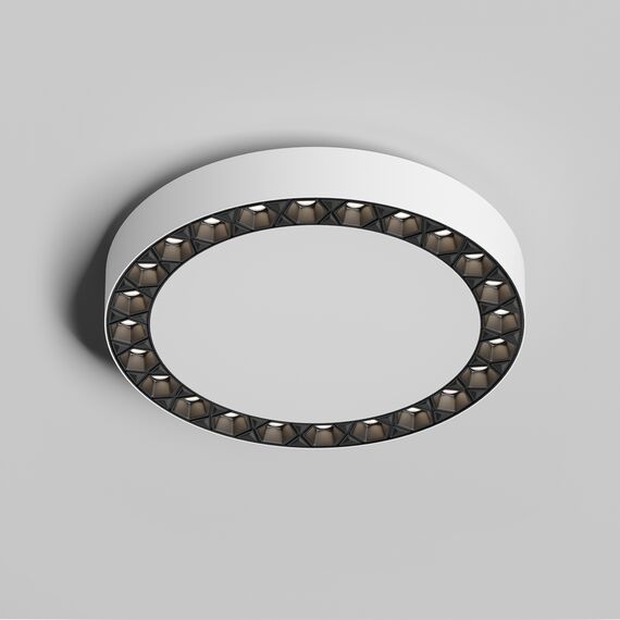 Denkirs DK2841-WB Накладной светильник DUAL 18+18 Вт, LED 4000K, IP 20, d212mm, белый/черный, алюминий/акрил, изображение 3