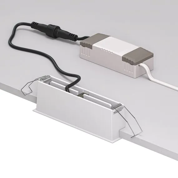 Denkirs DK2514-WB Встраиваемый светильник SPACE со светодиодом L126mm 220V 10W 38° 4000К IP20 белый/черный алюминий, изображение 3