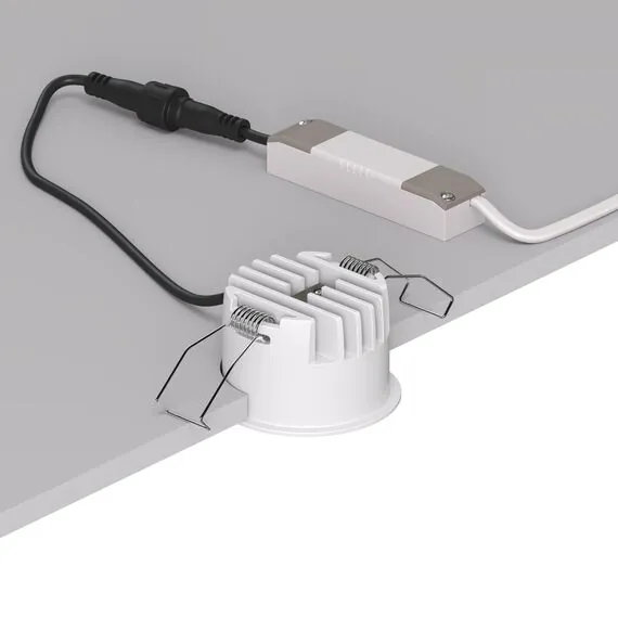 Denkirs DK2510-WB Встраиваемый светильник SPACE со светодиодом d65 220V 8W 38° 4000К IP20 белый/черный алюминий, изображение 3