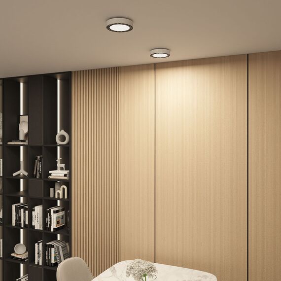 Denkirs DK2840-WB Накладной светильник DUAL 12+12 Вт, LED 4000K, IP 20, d165mm, белый/черный, алюминий/акрил, изображение 6