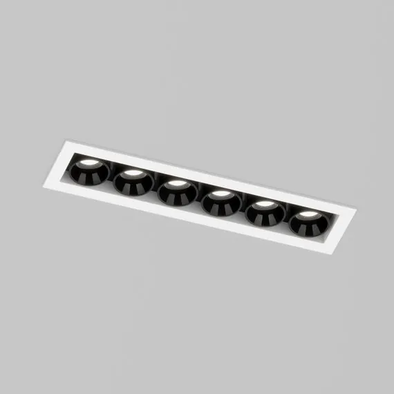 Denkirs DK2514-WB Встраиваемый светильник SPACE со светодиодом L126mm 220V 10W 38° 4000К IP20 белый/черный алюминий