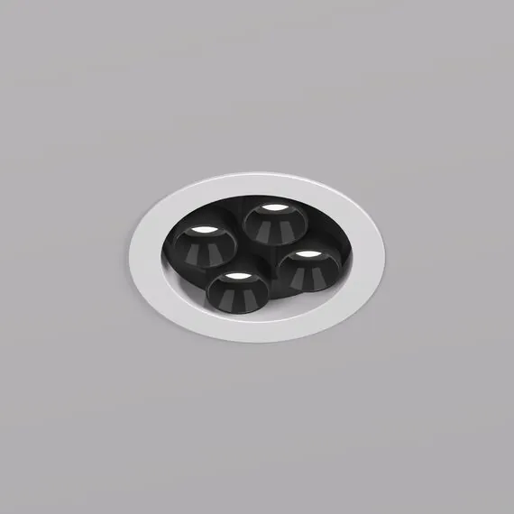 Denkirs DK2510-WB Встраиваемый светильник SPACE со светодиодом d65 220V 8W 38° 4000К IP20 белый/черный алюминий