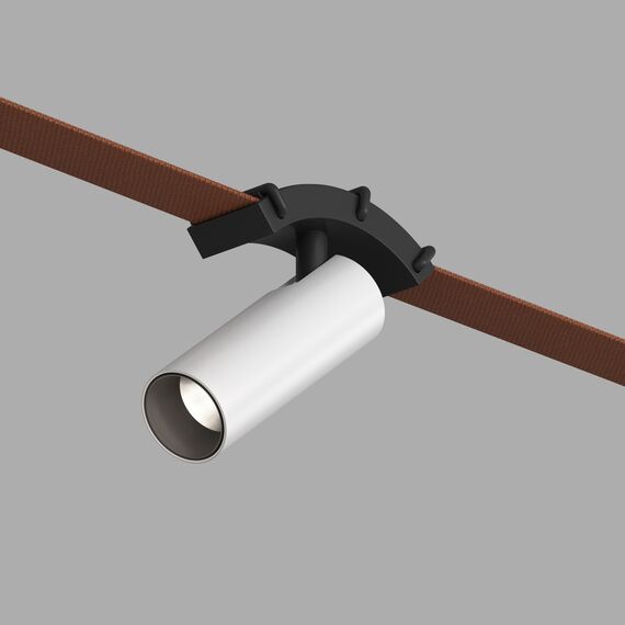 Denkirs DK5546-BW+BK Поворотный светильник для трека-ремня Belty, серия Spot, со светодиодом, D35*L126.5мм, 48V DC, 7W, RA90, 30°, 4000K, IP20, белый с черным, алюминий, изображение 2