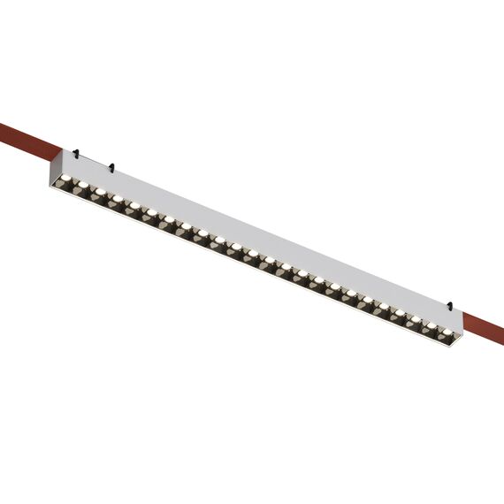 Denkirs DK5572-WB Cветильник для трека-ремня Belty, серия Grill, со светодиодом, L642*W40*H45мм, 48V DC, 24W, RA90, 24°, 4000K, IP20, белый с черным, алюминий, изображение 3