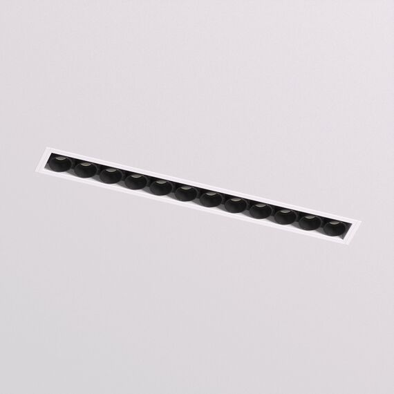 Denkirs DK2532-WB Встраиваемый светильник SPACE со светодиодом под шпатлевку L240mm 220V 20W 38° 4000К IP20 белый/черный алюминий, изображение 2