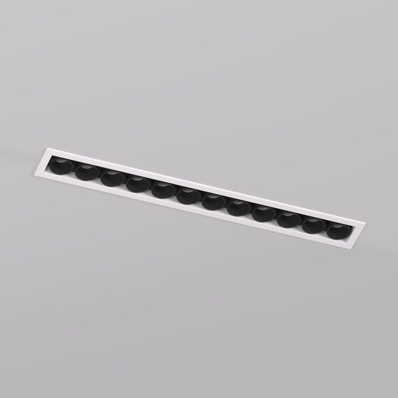 Denkirs DK2515-WB Встраиваемый светильник SPACE со светодиодом L240mm 220V 20W 38° 4000К IP20 белый/черный алюминий, изображение 2