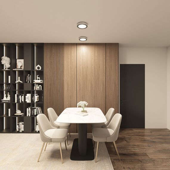 Denkirs DK2841-WB Накладной светильник DUAL 18+18 Вт, LED 4000K, IP 20, d212mm, белый/черный, алюминий/акрил, изображение 5