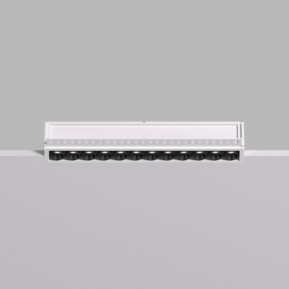 Denkirs DK2532-WB Встраиваемый светильник SPACE со светодиодом под шпатлевку L240mm 220V 20W 38° 4000К IP20 белый/черный алюминий, изображение 3