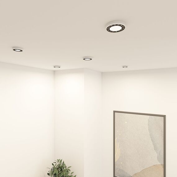 Denkirs DK2441-WB Встраиваемый светильник DUAL 9+9 Вт, LED 4000K, IP 20, d120mm, белый/черный, алюминий/акрил, изображение 6