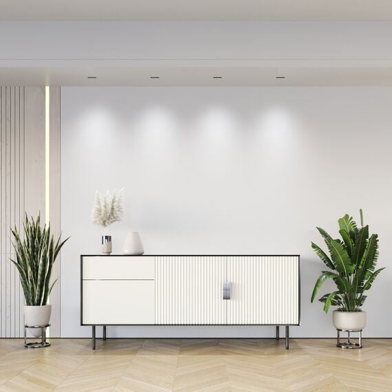 Denkirs DK2530-WB Встраиваемый светильник SPACE со светодиодом под шпатлевку L69mm 220V 6W 38° 4000К IP20 белый/черный алюминий, изображение 8