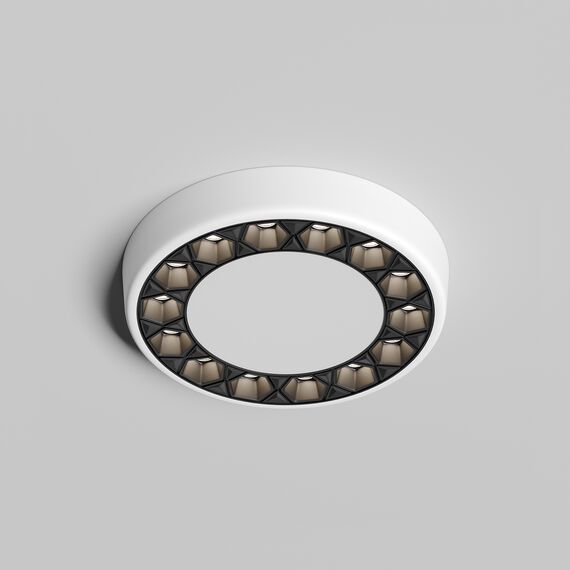 Denkirs DK2441-WB Встраиваемый светильник DUAL 9+9 Вт, LED 4000K, IP 20, d120mm, белый/черный, алюминий/акрил, изображение 3