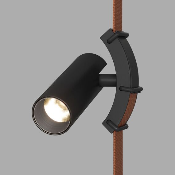 Denkirs DK5547-BK Поворотный светильник для трека-ремня Belty, серия Spot, со светодиодом, D35*L126.5мм, 48V DC, 7W, RA90, 30°, 3000K, IP20, черный, алюминий