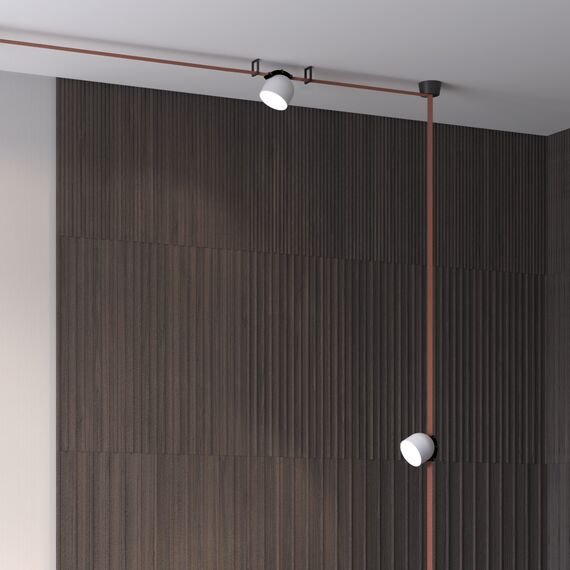 Denkirs DK5542-WH+BK Поворотный светильник для трека-ремня Belty, серия Spot, со светодиодом, D100*H107мм, 48V DC, 12W, RA90, 120°, 4000K, IP20, белый с черным, алюминий, изображение 10