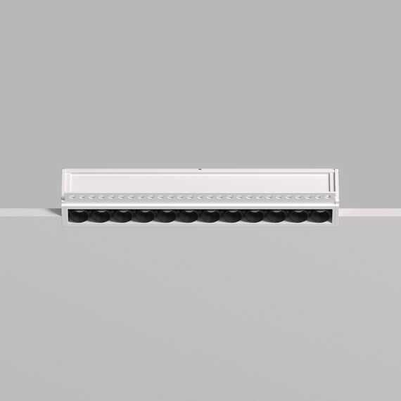 Denkirs DK2532-WB Встраиваемый светильник SPACE со светодиодом под шпатлевку L240mm 220V 20W 38° 4000К IP20 белый/черный алюминий, изображение 4