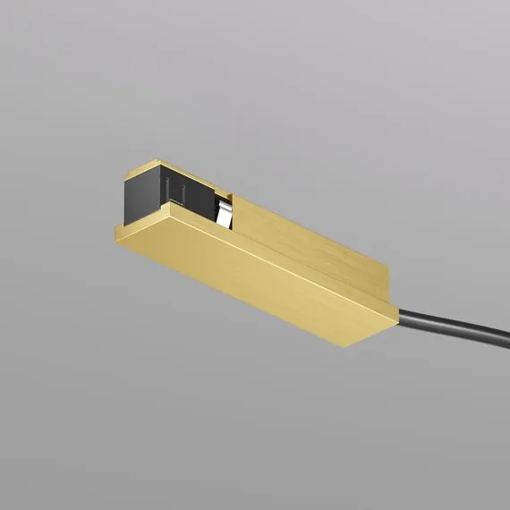 Denkirs TR5721-SB Подвод питания универсальный (середина/торец) для трека SHINE BASE, 48V DC, IP20, сатинированная латунь, алюминий