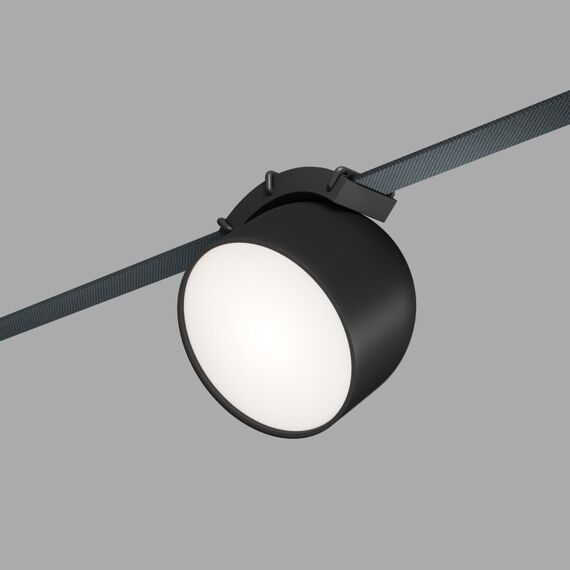 Denkirs DK5642-BK Поворотный светильник для трека-ремня Belty Smart, серия Spot, со светодиодом, D100*H107мм, 48V DC, 12W, RA90, 120°, 3000-5700K, IP20, черный, алюминий, изображение 2