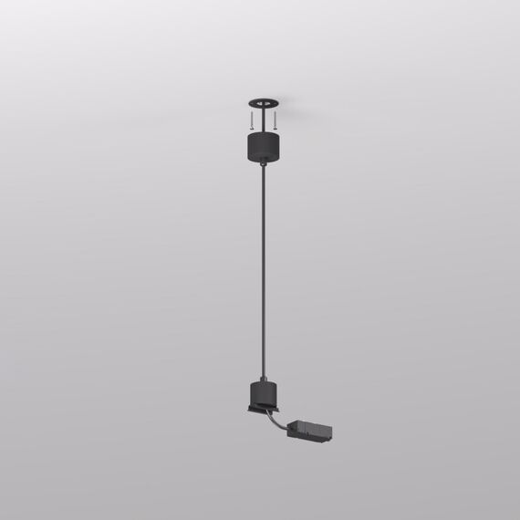 Denkirs TR2124-BK Подвод питания для подвесного монтажа трека SMART BASE, АС 220-240V, IP20, 5м, черный, алюминий, изображение 4