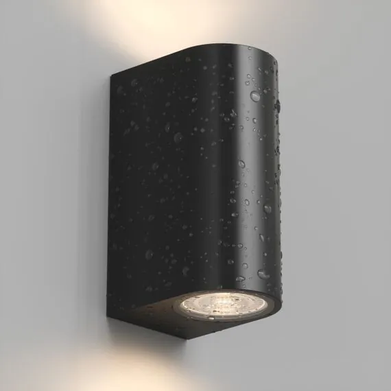 Denkirs DK9791-BK Настенный уличный светильник NARVIK, IP44, 2хGU10 LED, до 15 Вт, черный, алюминий, изображение 3