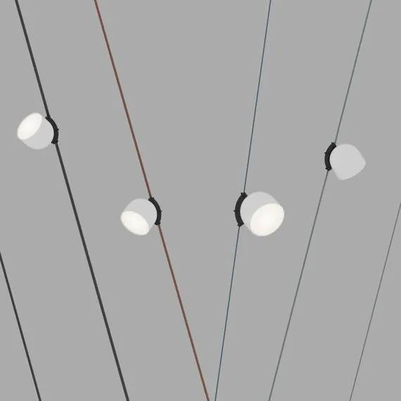 Denkirs DK5642-WH+BK Поворотный светильник для трека-ремня Belty Smart, серия Spot, со светодиодом, D100*H107мм, 48V DC, 12W, RA90, 120°, 3000-5700K, IP20, белый с черным, алюминий, изображение 3