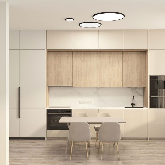 Denkirs DK6522-BK Накладной светильник THIN, IP40, 36W, 3000K/4000K/6500K, переключатель цветовой температуры на корпусе, черный, полимер, изображение 3