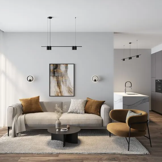 Denkirs DK4061-BK Подвесной светильник ORBIT, IP20, 4xGU10 LED до 15 Вт, черный матовый, алюминий, изображение 4