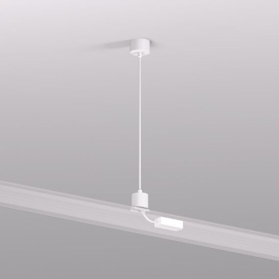 Denkirs TR2124-WH Подвод питания для подвесного монтажа трека SMART BASE, АС 220-240V, IP20, 5м, белый, алюминий, изображение 2