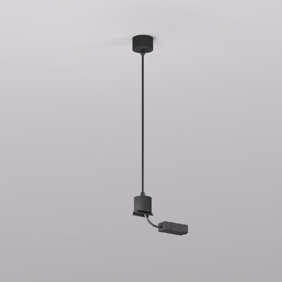 Denkirs TR2124-BK Подвод питания для подвесного монтажа трека SMART BASE, АС 220-240V, IP20, 5м, черный, алюминий