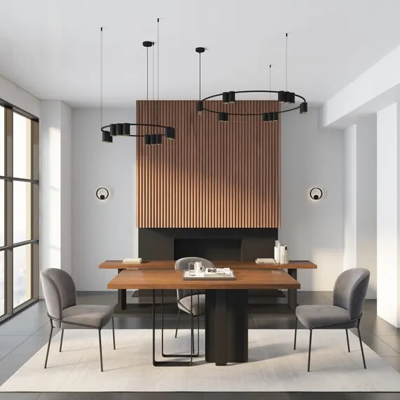 Denkirs DK4067-BK Подвесной светильник ORBIT, IP20, 15xGU10 LED до 15 Вт, черный матовый, алюминий, изображение 4