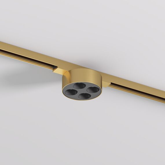Denkirs DK5772-SB Светильник для трека SHINE GRILL со светодиодом, D74*H28, 48V DC, 6W, RA?90, 3000K, IP20, сатинированная латунь, алюминий, изображение 2