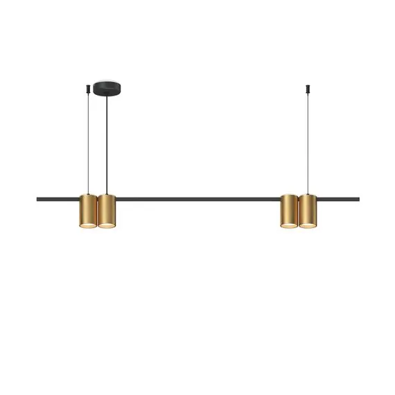 Denkirs DK4061-BK+SG Подвесной светильник ORBIT, IP20, 4xGU10 LED до 15 Вт, черный + сатинированное золото, алюминий, изображение 3