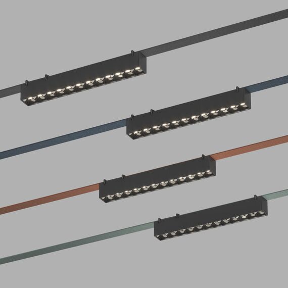 Denkirs DK5670-BK Cветильник для трека-ремня Belty Smart, серия Grill, со светодиодом, L323*W40*H45мм, 48V DC, 12W, RA90, 24°, 2700-6000K, IP20, черный, алюминий, изображение 2