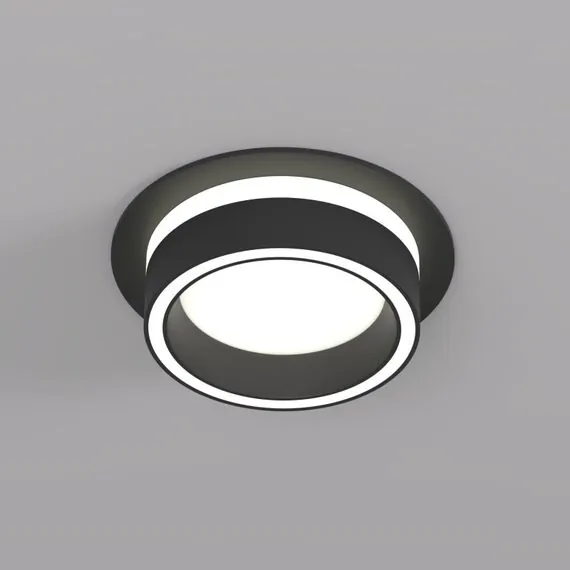 Denkirs DK2100-BK Встраиваемый светильник NIKO, IP 20, до 15 Вт, GX53, LED, черный, акрил, алюминий