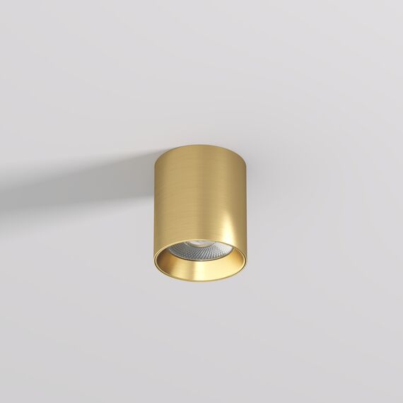 Denkirs DK2610-SB Накладной светильник SHINE TUBE со светодиодом, D70*H80, IP20, 3000К, 10W, RA?90, сатинированная латунь, алюминий, изображение 2