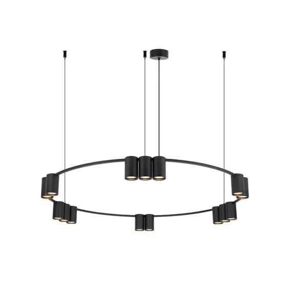 Denkirs DK4067-BK Подвесной светильник ORBIT, IP20, 15xGU10 LED до 15 Вт, черный матовый, алюминий, изображение 3